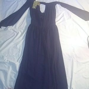 Roiii Elegant Evening Chiffon Dress Navy